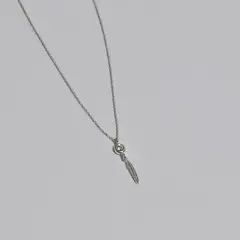 ROSETT - Cadena limada con colgante punto de luz con pluma Plata 925