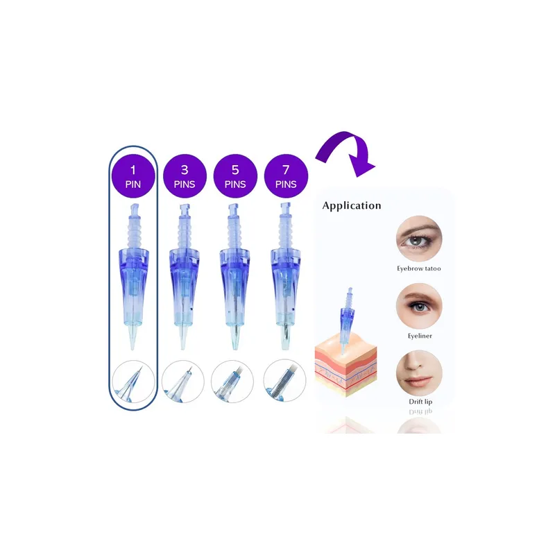 GENERICO - Cartucho Dermapen 1 Pin para Micro Pigmentación Pack 10