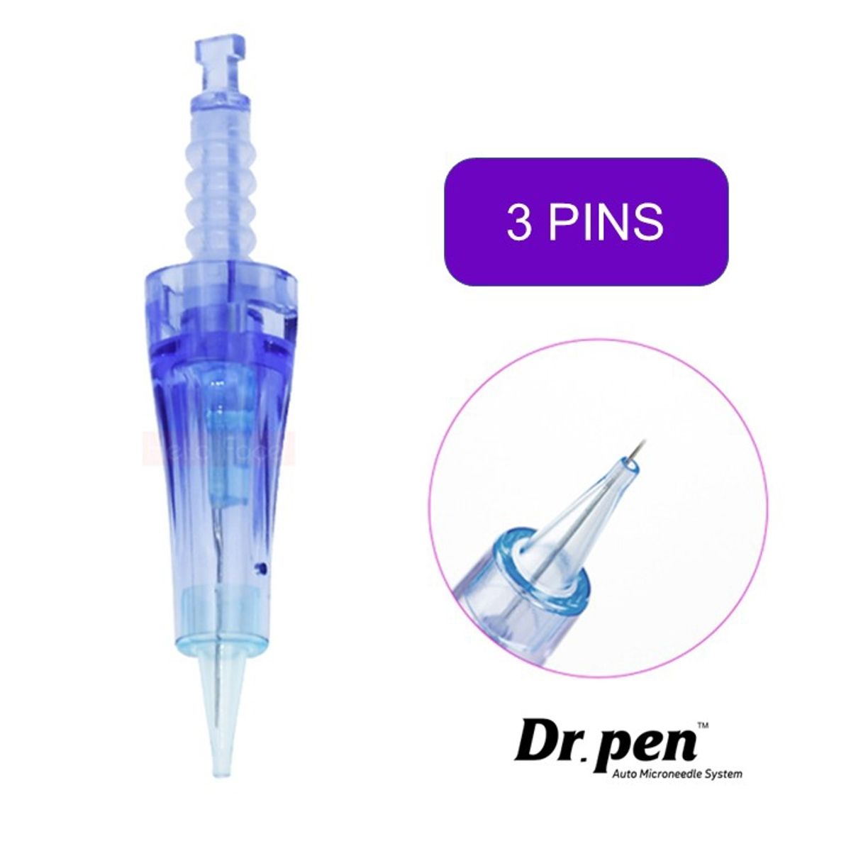 GENERICO - Cartucho Dermapen 3 Pines para Micro Pigmentación Pack 10