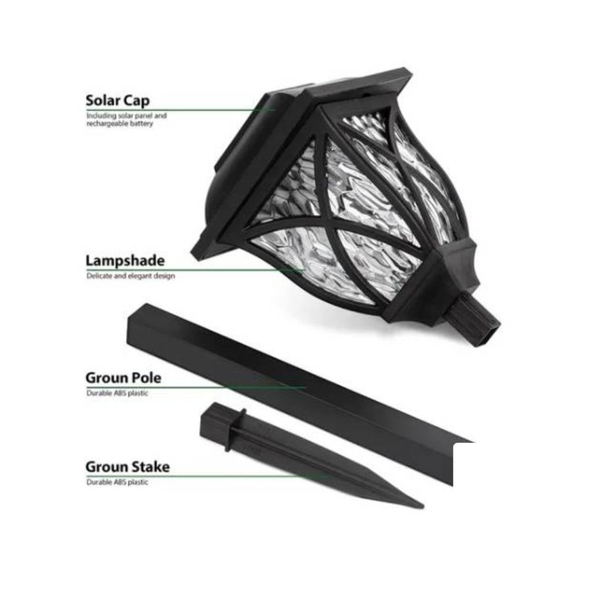 GENERICO - Pack De 6 Luces Solares Led Para Jardín Color Blanco Cálido