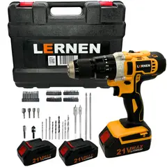 LERNEN - Taladro Inalámbrico Percutor Pro + 2 Baterías 13 Mm