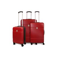 Set 3 maletas Bora S+M+L roja-negra