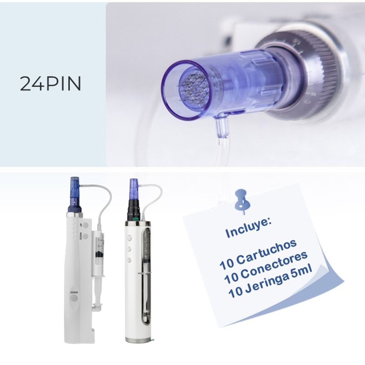 GENERICO - Cartucho Dermapen Inyector 24 Pines Pack 10