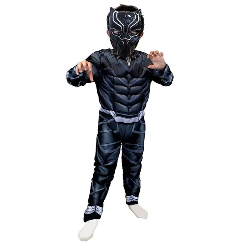 TODODISFRACESCHILE - Disfraz Black Panther Pantera Negra Musculos Talla 7--8 años