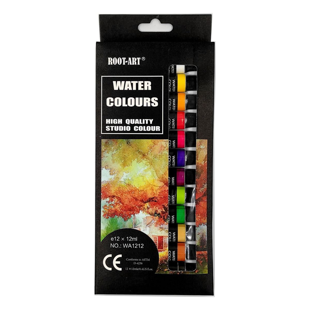 GENERICO - Set De Pinturas Acuarela En Pomo Tubo 12 Colores 12ml C/u