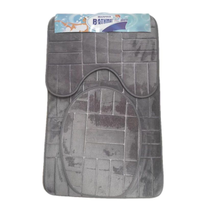GENERICO - JUEGO DE ALFOMBRAS PARA BAñO POLAR LISO ANTIRRESBALANTE 3 PIEZAS.