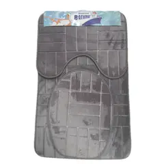 GENERICO - JUEGO DE ALFOMBRAS PARA BAñO POLAR LISO ANTIRRESBALANTE 3 PIEZAS.