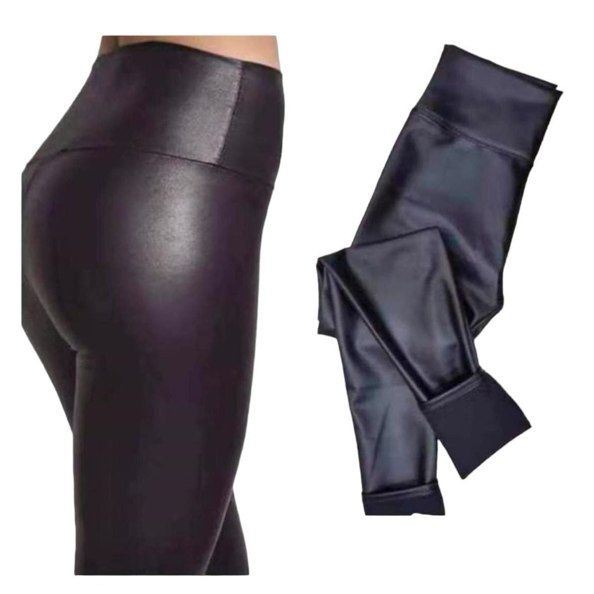 AGW - Calza Con Faja Reductora Tipo Cuero Mujer