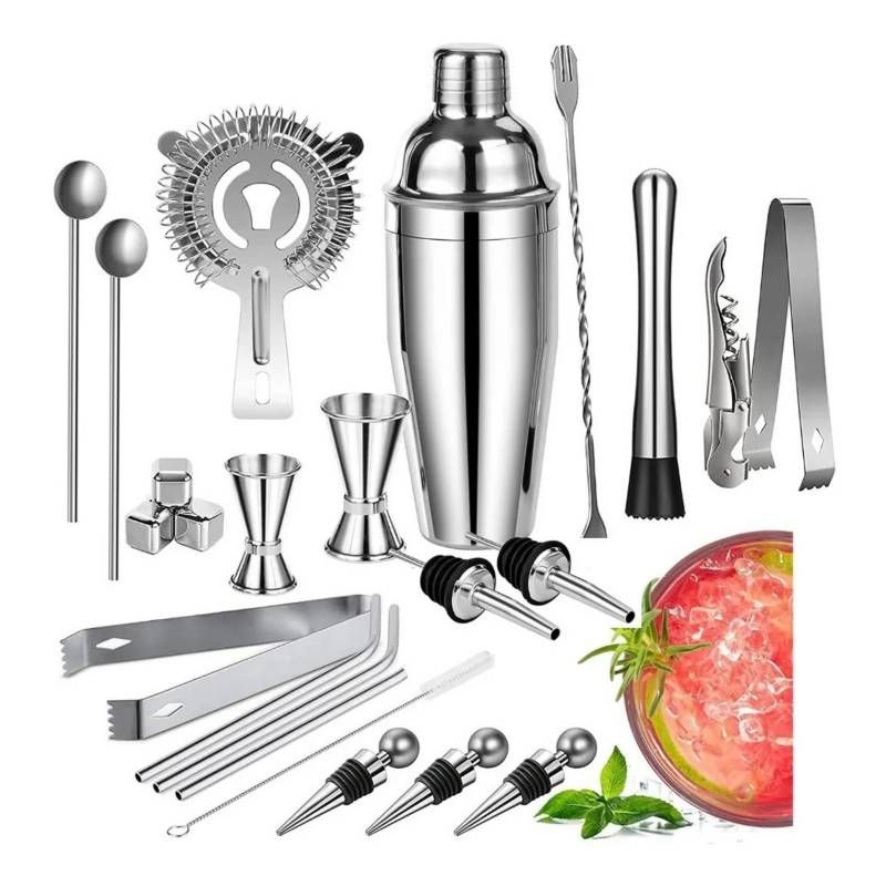 GENERICO - kit de cocteleria para bartender y bar 22pzas