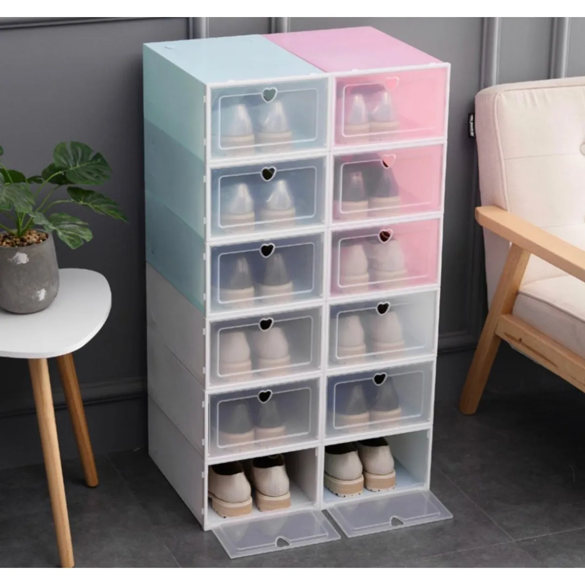 GENERICO - Cajones Organizadores De Zapatos  Pack Con 12 Unidades