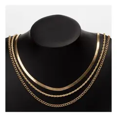GENERICO - Collar A Capas Minimalista Con Cadena