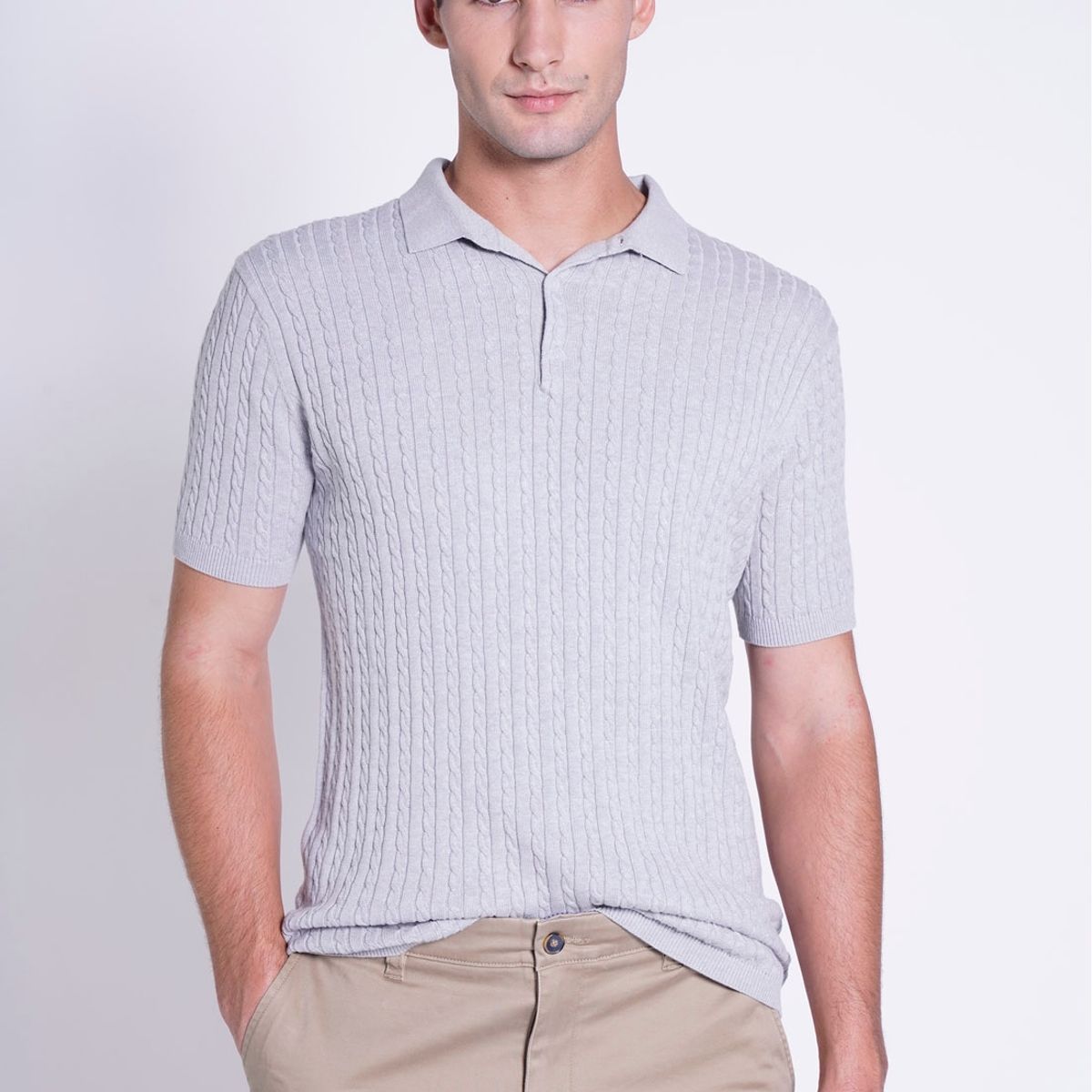NEW MAN - Polera Mix Gris New Man