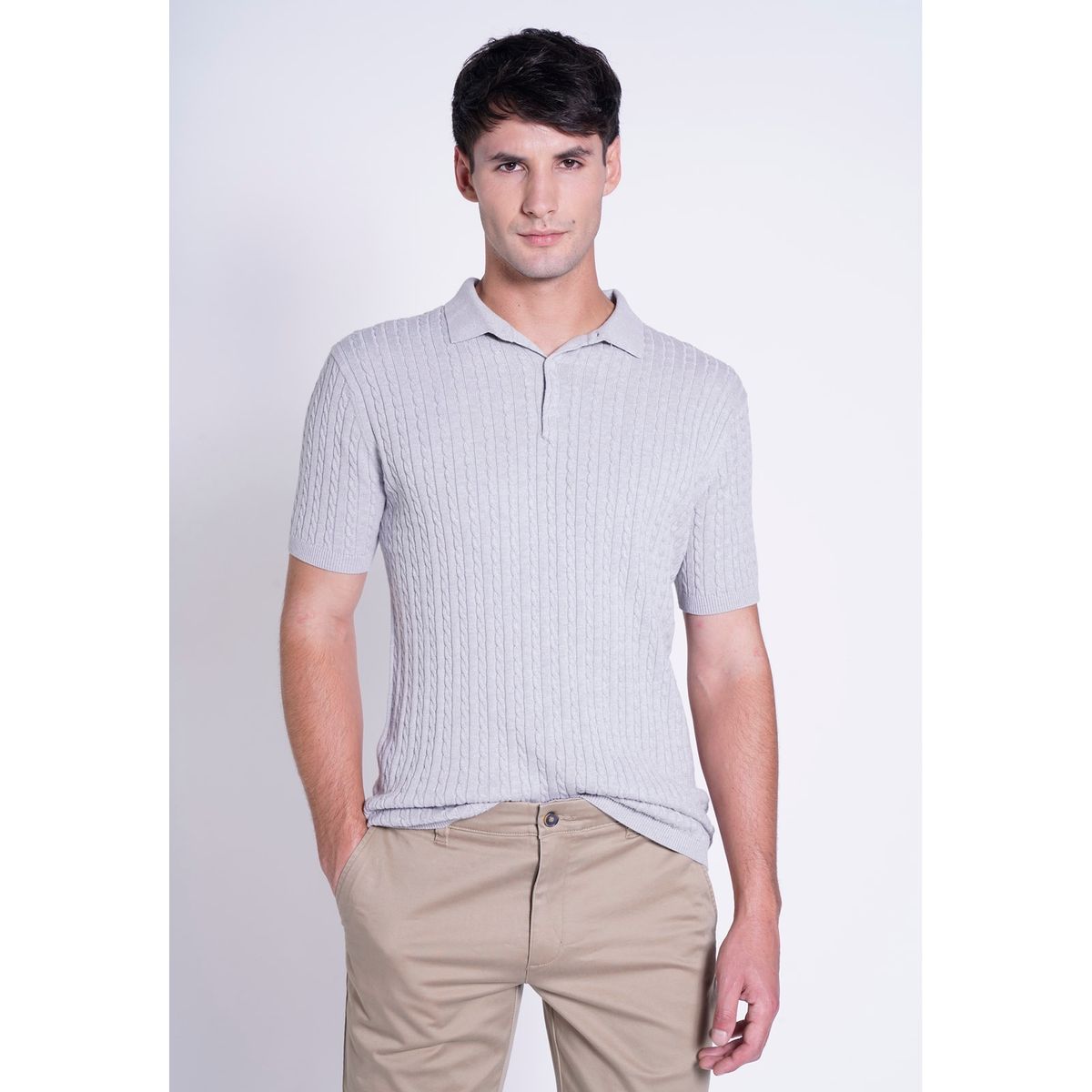 NEW MAN - Polera Mix Gris New Man