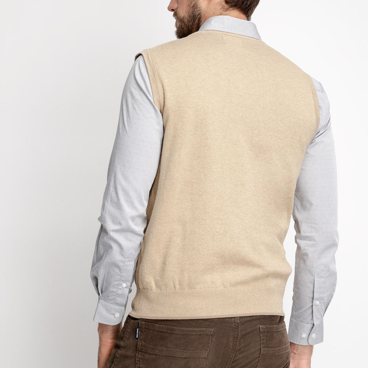 FEROUCH - Sweater Sin Mangas Smart Casual Beige Ferouch._