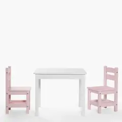 FORM DESIGN - Pack Kids 1 Mesa 2 sillas Olivia Blanco/Rosado Form