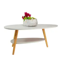 DETODOYMAS - Mesa de Centro Ovoide dos Niveles 90x50x42cm