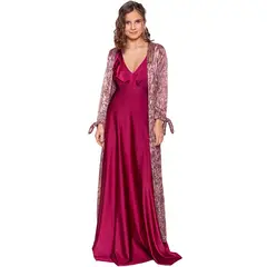 MARIA PASKARO - Tapado Kimono Largo Verona Animal Lila Plisado Transparente