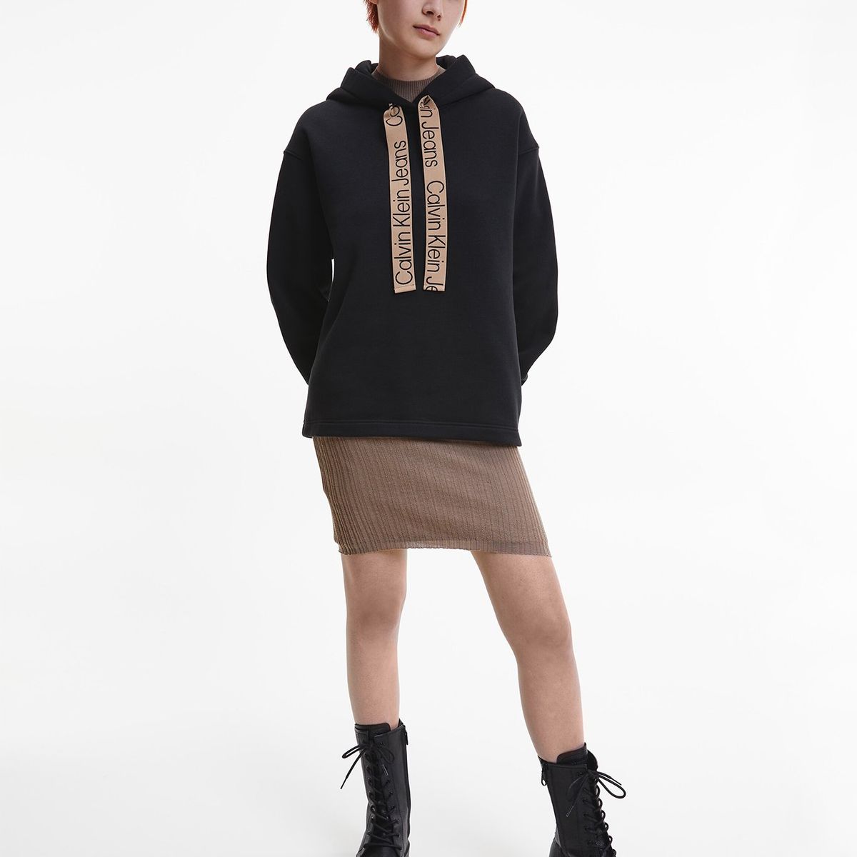 CALVIN KLEIN - Polerón Hoodie Contrast Negro Calvin Klein