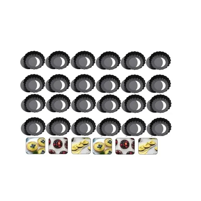 GENERICO - Pack X24 Moldes Tartaleta Desmontable Tarta Individual 85cm