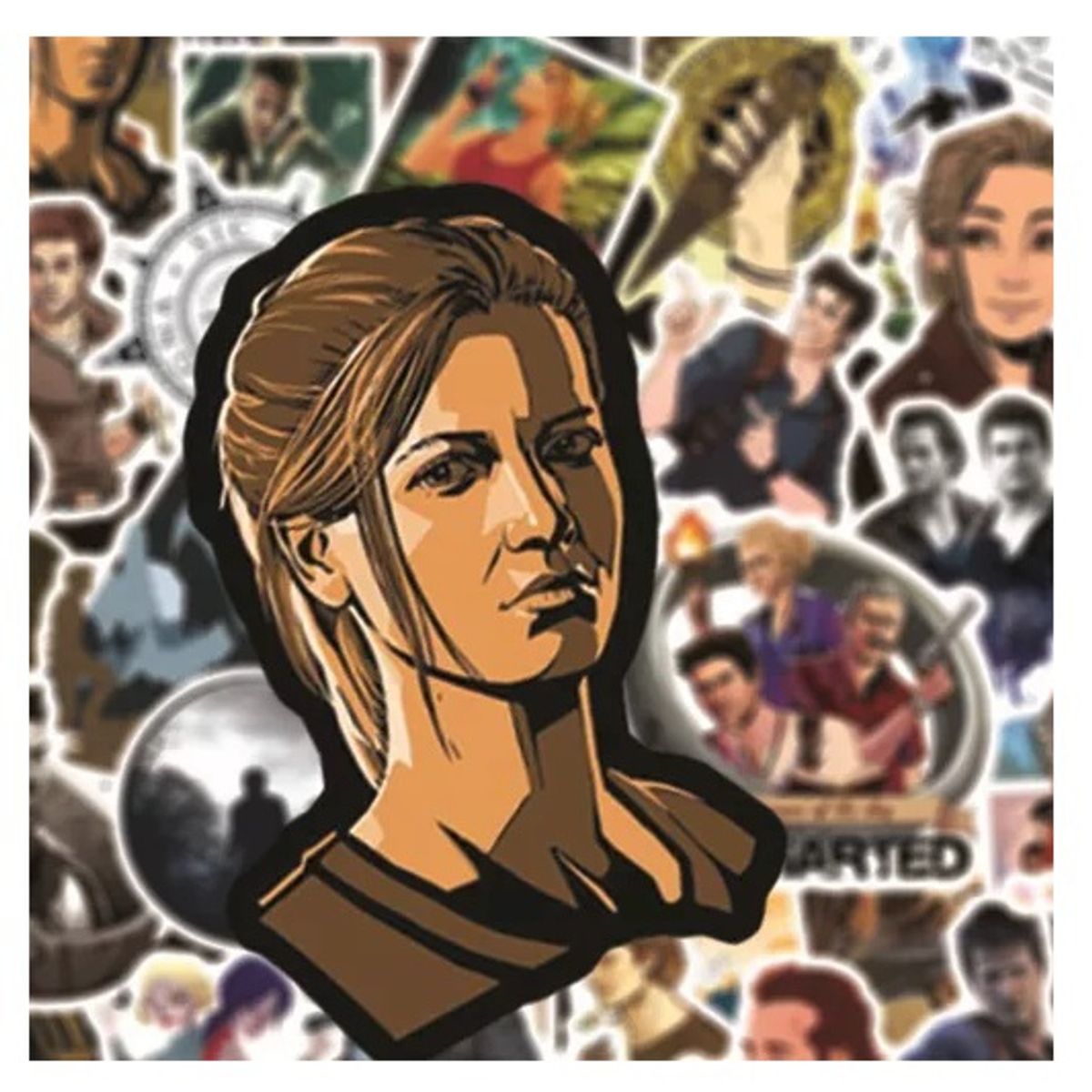 GARSIL - 50 Stickers De Uncharted - Etiquetas Autoadhesivas