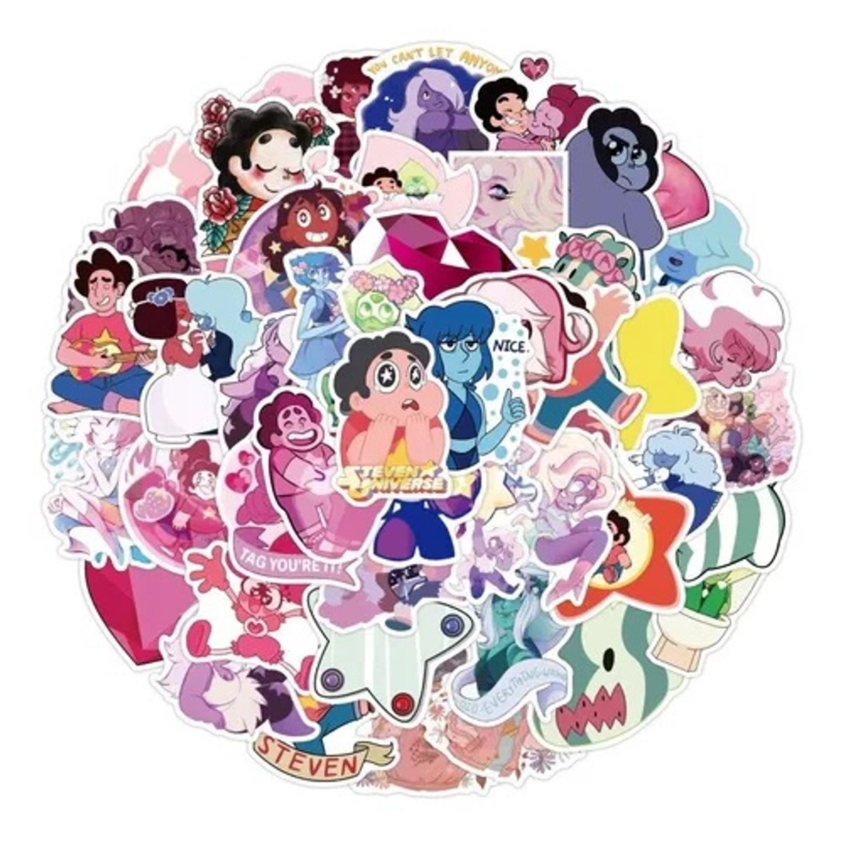 GARSIL - 50 Stickers De Steven Universe - Etiquetas Autoadhesivas - Modelo A2