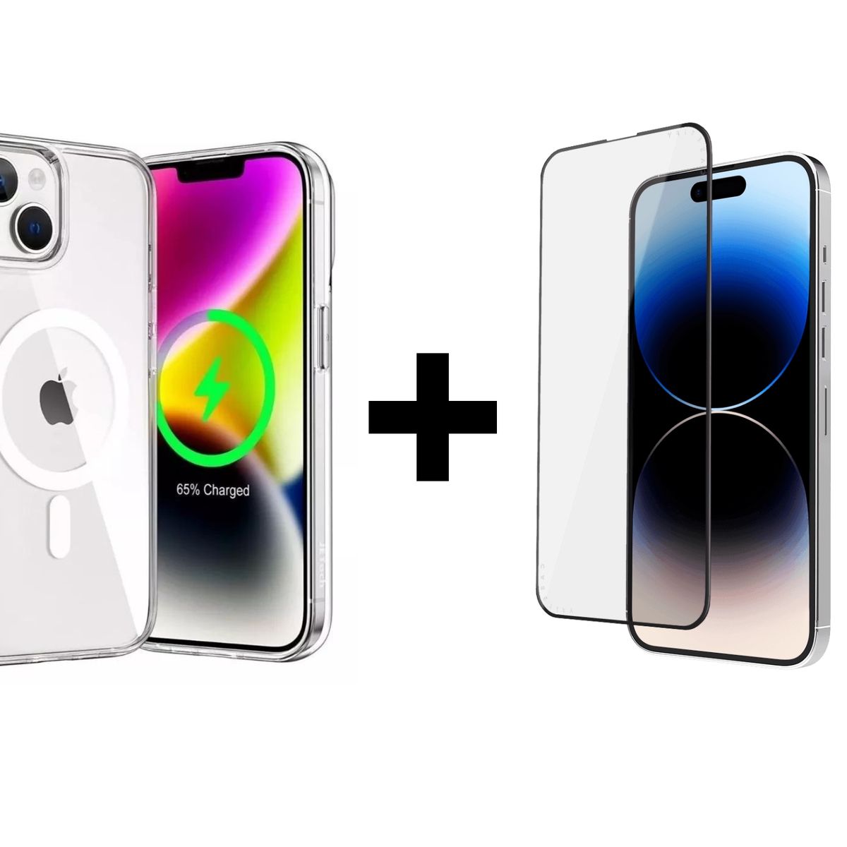 OEM - Carcasa Silicona Slim con Magsafe  para iPhone 14 y Vidrio