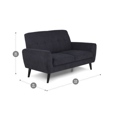Imagen 2 del producto Sofá Adele 2 Cuerpos Tela Grafito