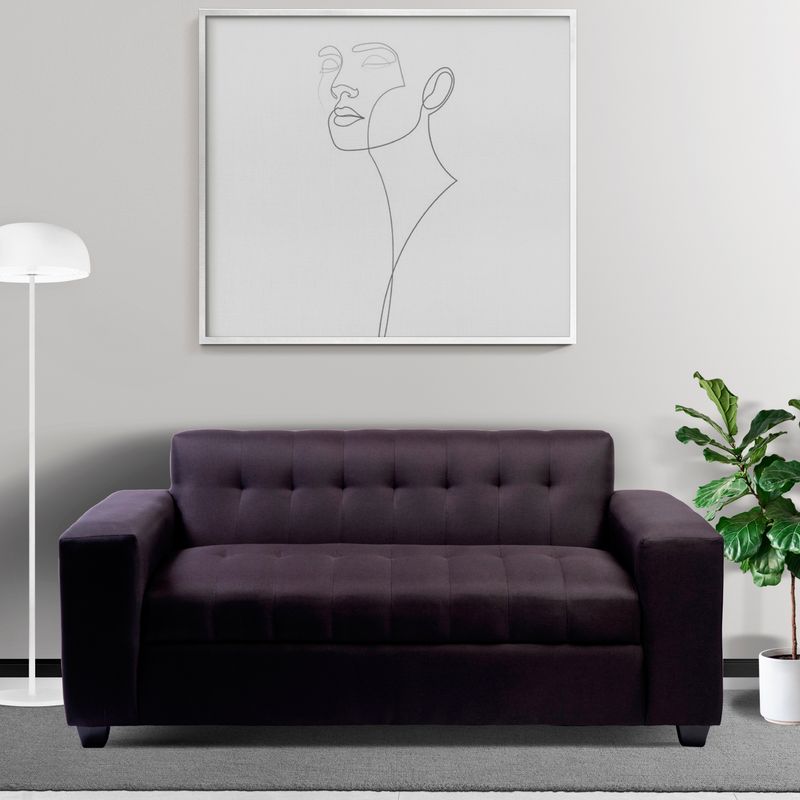 MUEBLES NEW - SOFA DOS CUERPOS NEGRO LINO