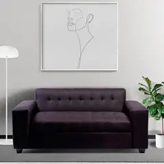 MUEBLES NEW - SOFA DOS CUERPOS NEGRO LINO