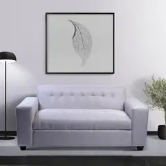 MUEBLES NEW - SOFA DOS CUERPOS GRIS LINO