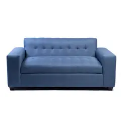 MUEBLES NEW - SOFA DOS CUERPOS AZUL INDIGO LINO