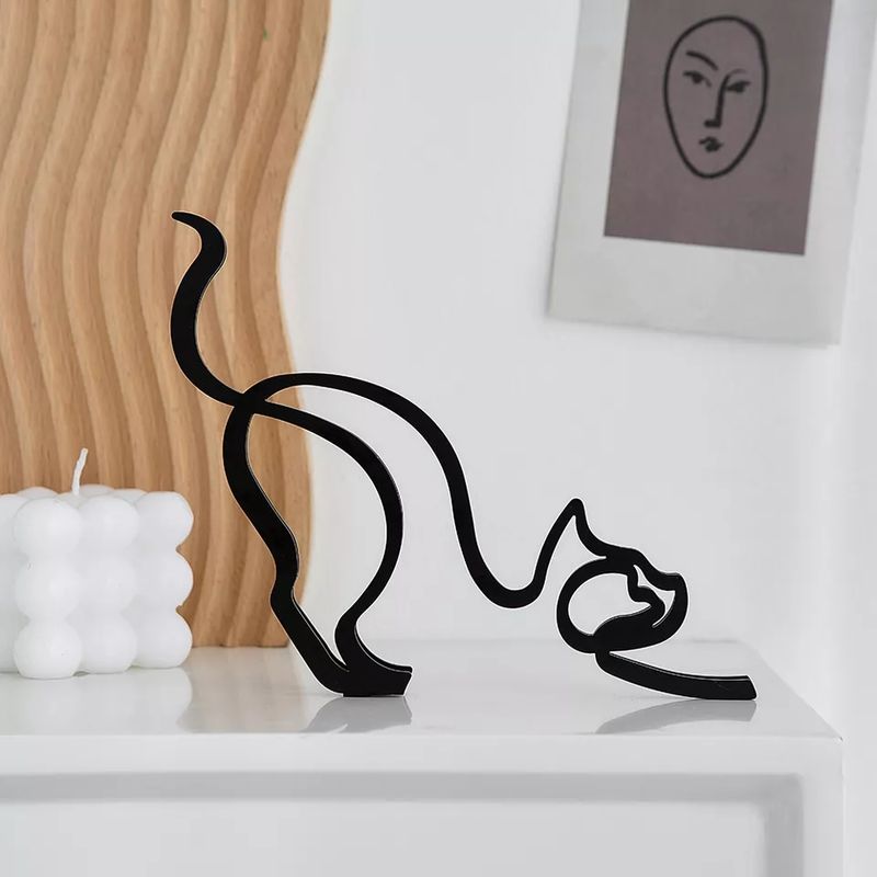 GENERICO - Figura Abstracta Gato Para Tu Casa  Oficina Departamento