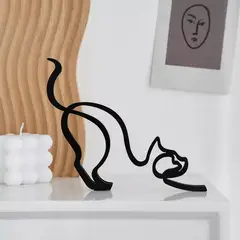 GENERICO - Figura Abstracta Gato Para Tu Casa Oficina Departamento