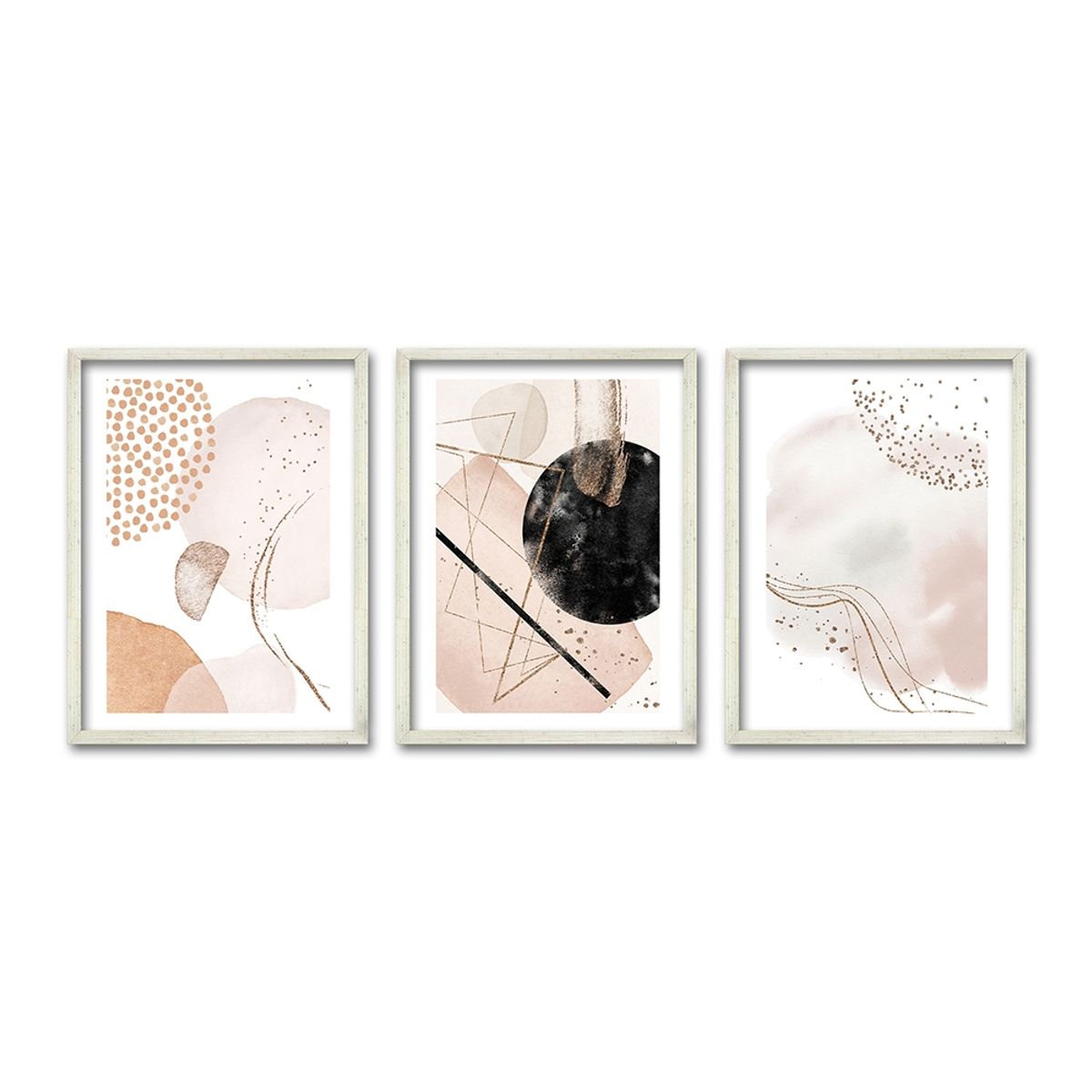 RETELA - Cuadro Trio Plateado Galaxia - Blanco - 70x50 cm