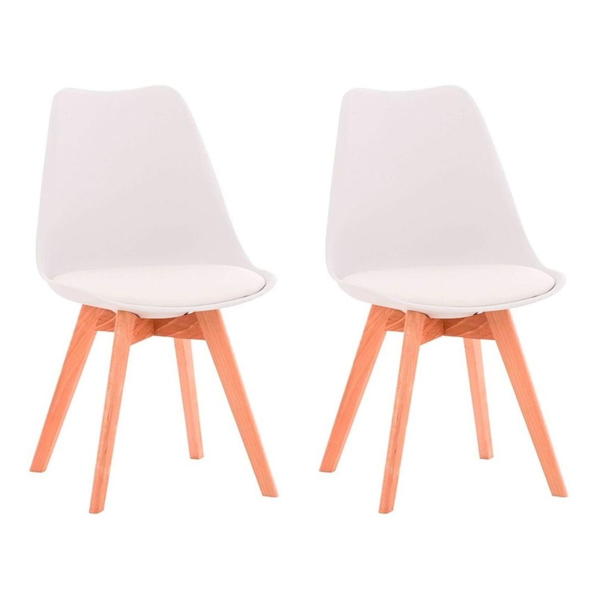 GLOBAL LATIN GROUP - Pack 2 sillas de comedor Eames Modernas y Ergonimicas - Blanco