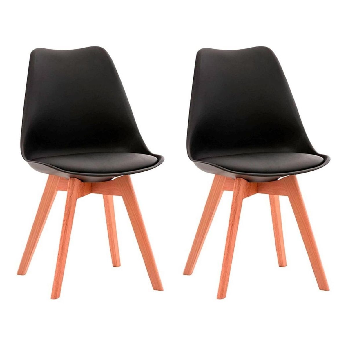 GENERICO - Pack 2 Sillas Eames color Negro