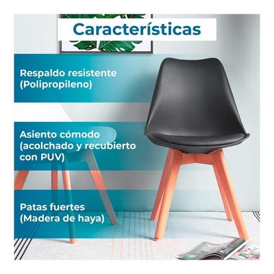 Imagen 2 del producto Pack 2 Sillas Eames color Negro