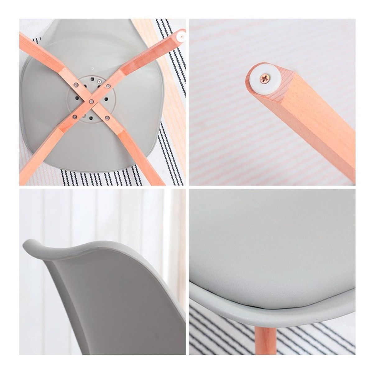 GLOBAL LATIN GROUP - Pack 4 sillas de comedor Eames Modernas y Ergonimicas - Negro