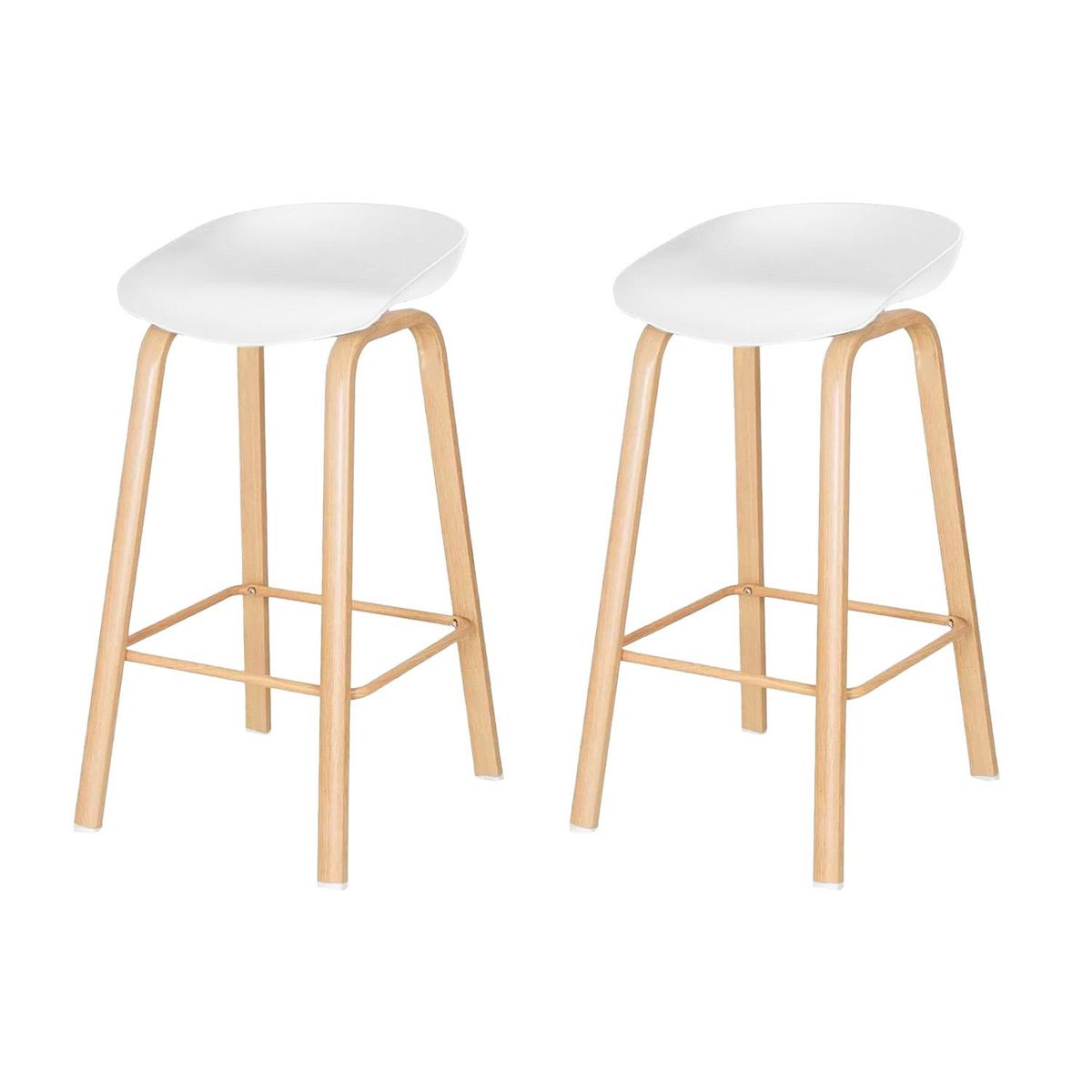 GLOBAL LATIN GROUP - Pack 2 Silla Taburete Altas De Bar - Blanco