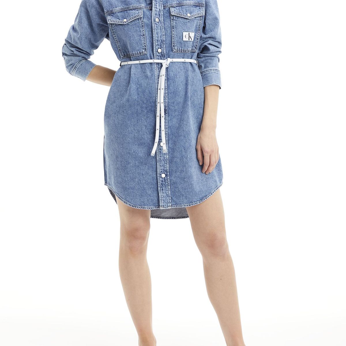 CALVIN KLEIN - Vestido Utility Shirt Azul Calvin Klein