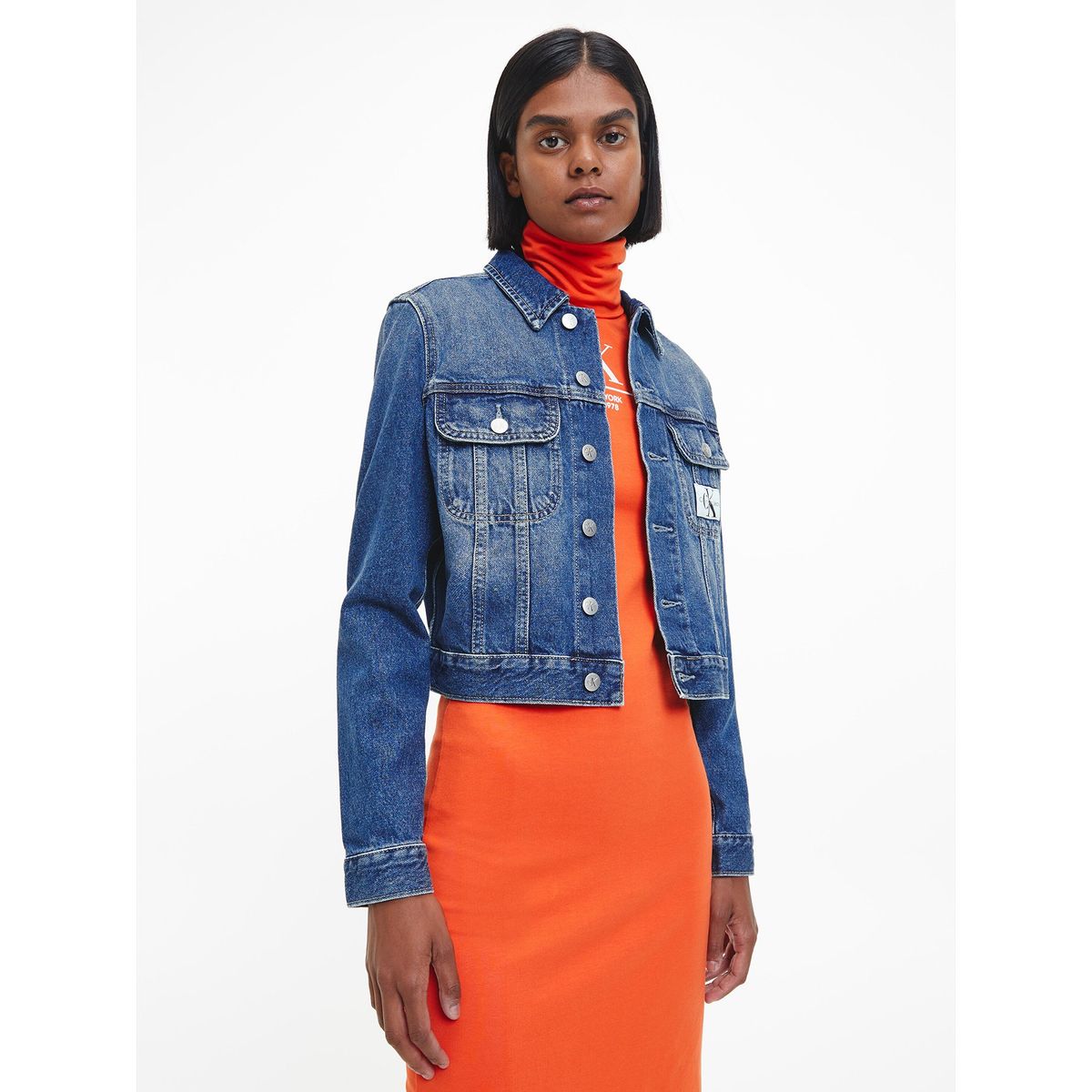 CALVIN KLEIN - Chaqueta Cropped 90S Denim Azul Calvin Klein