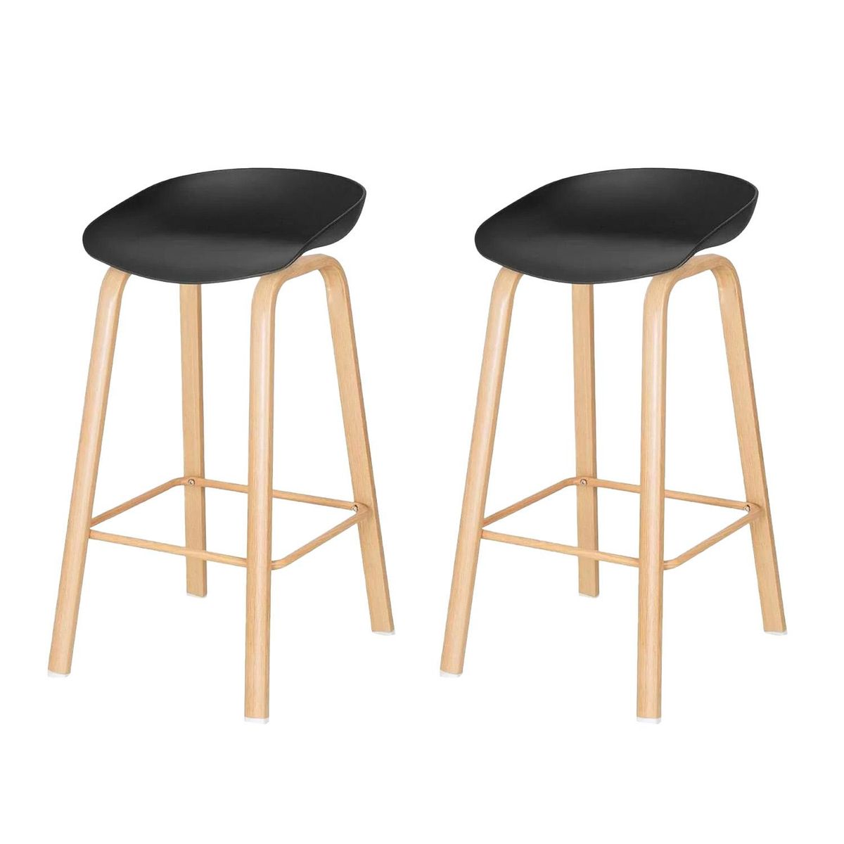 GLOBAL LATIN GROUP - Pack 2 Silla Taburete Altas De Bar - Negro