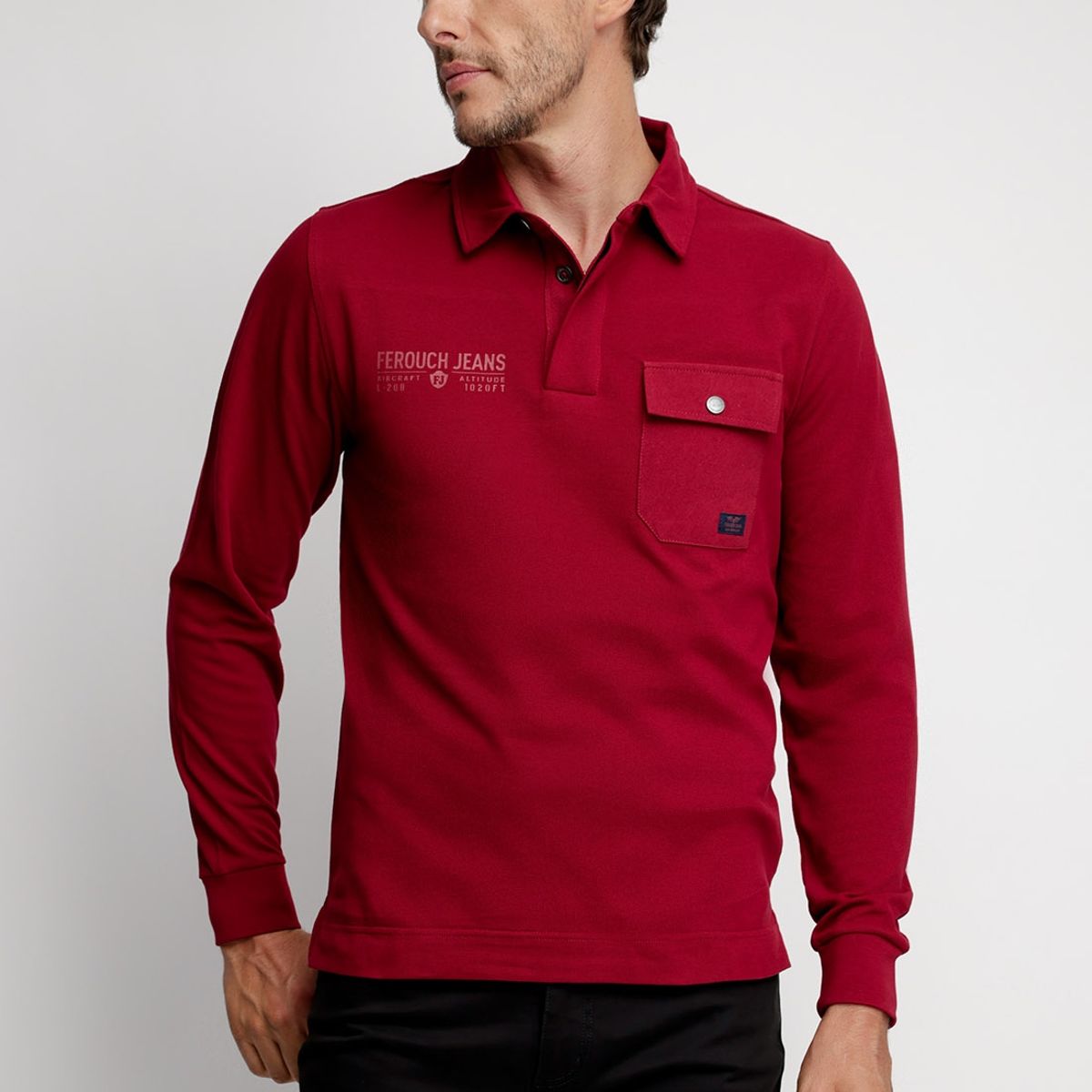 FEROUCH - Polera Polo Texas Rojo Ferouch