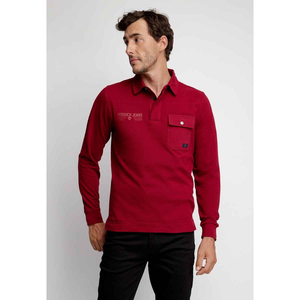 FEROUCH - Polera Polo Texas Rojo Ferouch