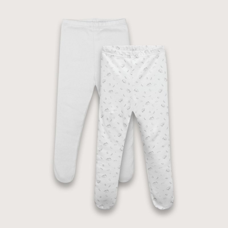 OPALINE - Panty interior pack de 2 oso polar gris (prematuro a 12 meses)