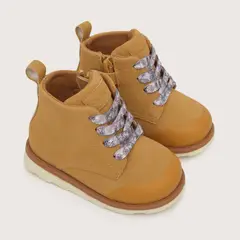 OPALINE - Botin de niña vestir cordón estampado camel 18 a 21