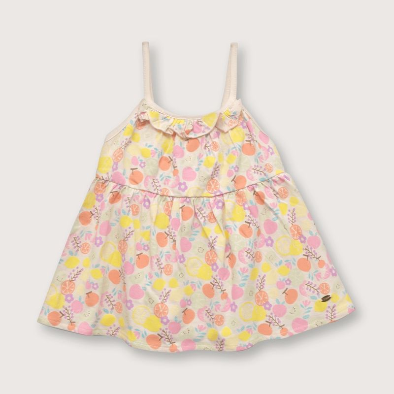 OPALINE - Polera de niña sin mangas damasco (6 meses a 4 años)