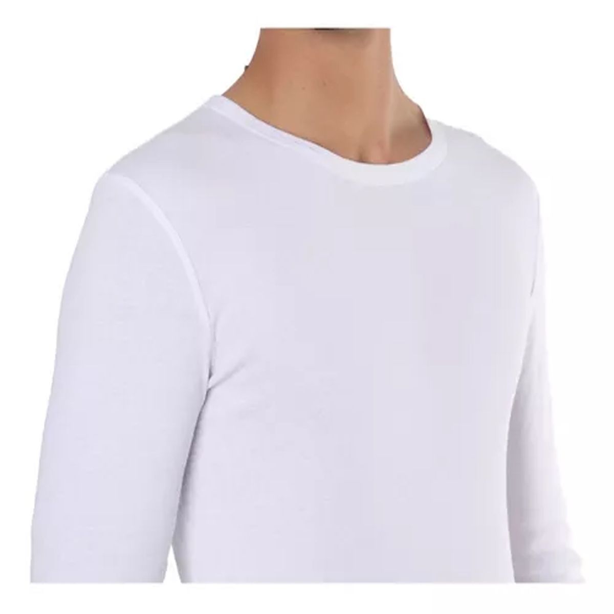 EVERSO - Pack3 Camiseta Manga Larga Hombre Algodón Solo Blanco