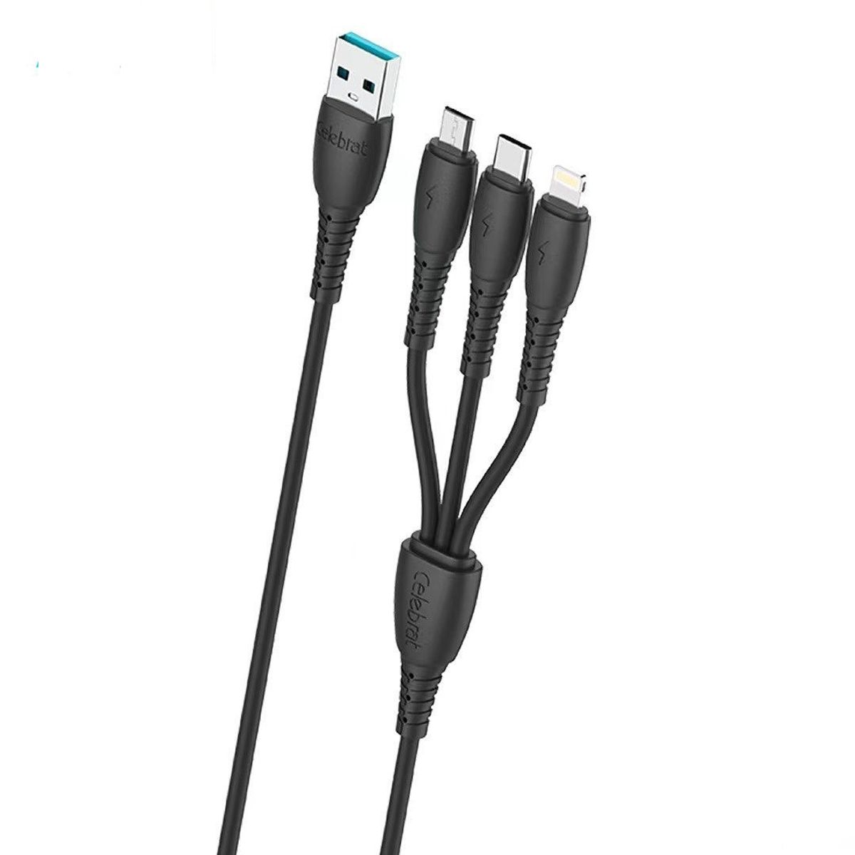 YISON - Cable Triple Hb-05 Celebrat Carga Datos tipo C MicroUSB Iph