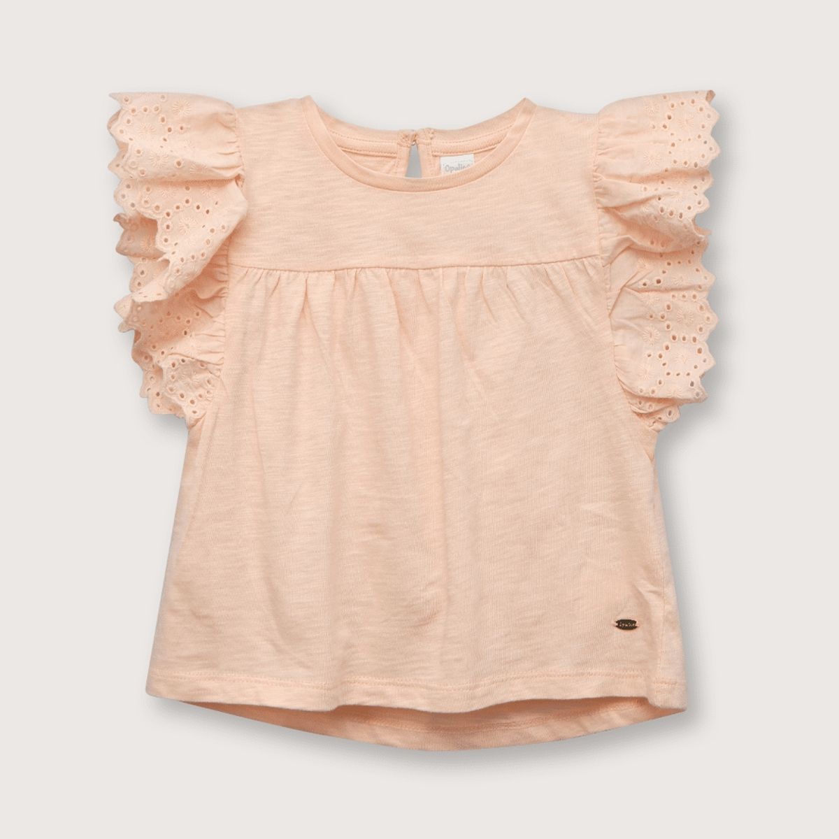 OPALINE - Polera de niña sin mangas damasco (6 meses a 4 años)